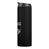名前 |黒のエレガントヴィンテージホワイトスクリプト タンブラー (回転右)