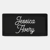 名前 |黒のエレガントヴィンテージホワイトスクリプト 横断幕 (横)