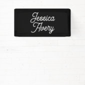 名前 |黒のエレガントヴィンテージホワイトスクリプト 横断幕 (インサイチュ)