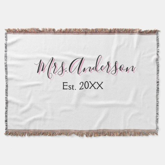 名前 黒 ピンク 最後 姓 現代風 イエス スローブランケット (正面)