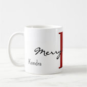 名前、1月ガーネット誕生石 | メリークリスマス コーヒーマグカップ (左)