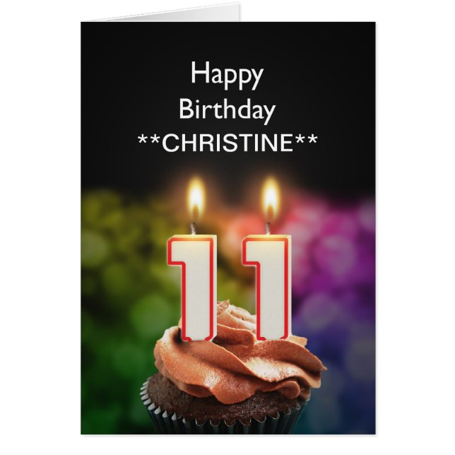 名前、11th誕生日カードの追加 (正面)