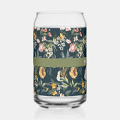 名前， 1600sエレガントスチルライフ花模様オックスフォードブルー ガラス缶 (右)