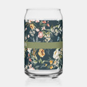 名前， 1600sエレガントスチルライフ花模様オックスフォードブルー ガラス缶 (左)