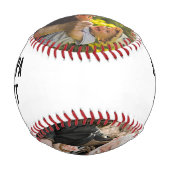 名前＆2枚の写真 おじいちゃんの野球 野球ボール (裏面)