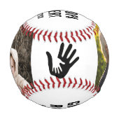 名前＆2枚の写真 おじいちゃんの野球 野球ボール (正面)