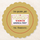 名前， 2025 Trump-Vance America First, 4-in Round ペーパーコースター (正面)