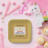 名前， 2025 Trump-Vance America First, 7-in Square ペーパープレート (パーティー)