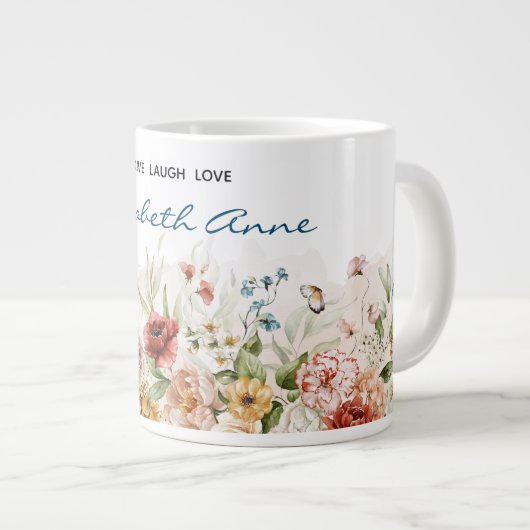 名前 || 20oz水彩1600sオランダ花模様マグカップ ジャンボコーヒーマグカップ (正面右)