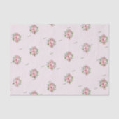 名前、3つのティッシュシート、ピンクポインセチア模様 薄葉紙 (正面)