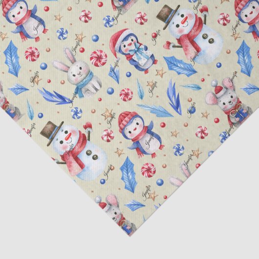 名前、3シートティッシュペーパーお洒落クリスマス 薄葉紙 (詳細)