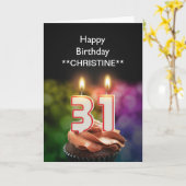 名前、31番目の誕生日カードの追加 カード (黄色い花)