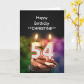 名前、54th誕生日カードの追加 カード (黄色い花)