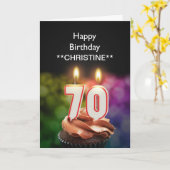 名前、70th誕生日カードを追加 カード (黄色い花)