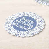 名前: 90番目の誕生日乱数パターン青 ペーパーコースター (アングル)