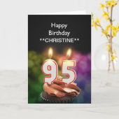 名前、95th誕生日カードを追加 カード (黄色い花)