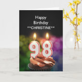 名前、98th誕生日カードの追加 カード (黄色い花)