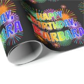名前 "BARBARA"、お祝い "HAPPY BIRTHDAY" ラッピングペーパー (ロールコーナー)