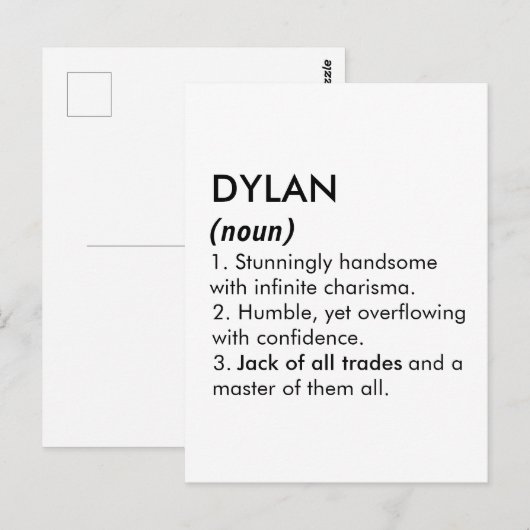 名前：Dylan 編集可能 カスタムネーム ポストカード (正面/裏面)
