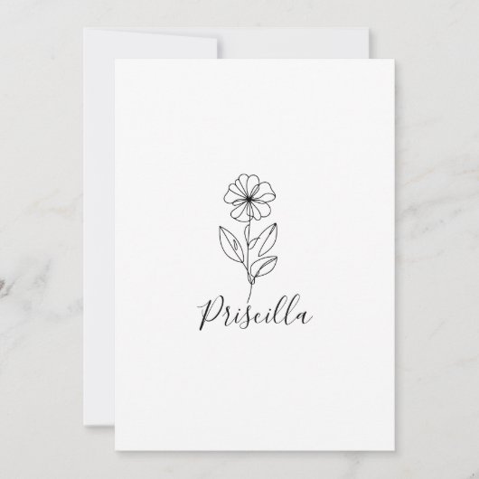 名前：February -  ヴィオレット（2月の誕生花） 招待状 (正面)