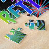 名前「GARRETT」、お祝い「HAPPY BIRTHDAY」 ジグソーパズル (側面)