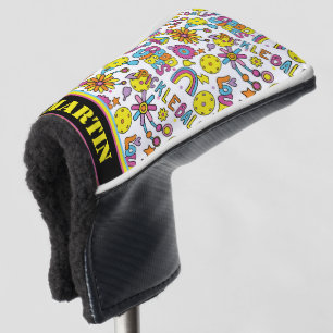 名前、Groovy、レトロ90s、白 ゴルフヘッドカバー