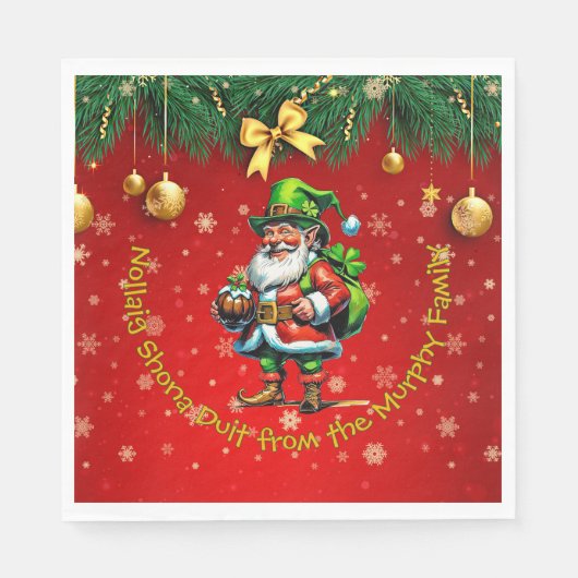 名前 – Irish Nollaig Shona Duit Merry Christmas スタンダードランチョンナプキン (正面)