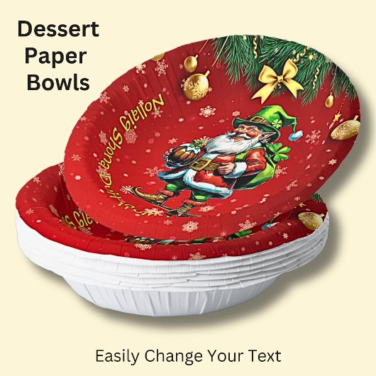 名前 – Irish Nollaig Shona Duit Merry Christmas ペーパーボウル