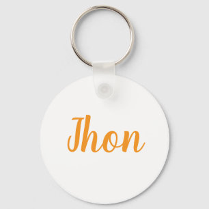 名前「jhon」のメタルリングキーチェーン キーホルダー