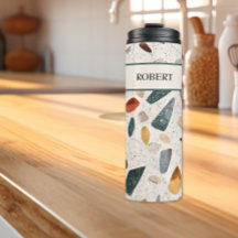 名前、Lrgガラスチップズモザイクテラゾパターン12oz