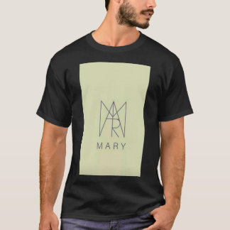 名前「Mary」デザインの黒いTシャツ Tシャツ