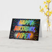 名前「PIPER」お誕生日おめでとう カード (黄色い花)