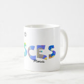 名前-PISCES誕生日〔占星術の〕十二宮図Mug コーヒーマグカップ (正面右)