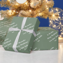 名前 | Santaから | Sage Green Merry Christmas