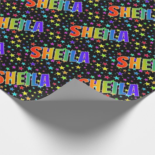 名前"SHEILA"+星 虹 ラッピングペーパー (角)