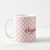 名前、Sippin' Pretty ピンクのタフト柄 11oz コーヒーマグ コーヒーマグカップ (左)