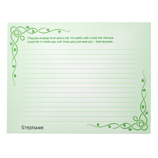 名前： St Patrick Irish 賛美's (#3) Celtic Braids ノートパッド (正面)