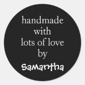 名前 White Blackによるたくさんの愛を込めて手作り ラウンドシール (正面)