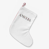 名前Amelia スモールクリスマスストッキング (正面 (吊り時))