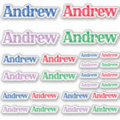 名前Andrewの様々なサイズ シール (正面)
