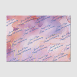 名前Any Anniversary Purple Peach金ゴールド（カラー付き） 薄葉紙