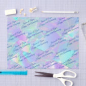 名前Any Year Anniversary Blue Script Iridescent 薄葉紙 (クラフト)