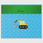名前backhoe sky blue christmas snowflakes ラッピングペーパー (フラット)