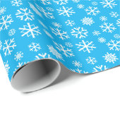 名前backhoe sky blue christmas snowflakes ラッピングペーパー (ロールコーナー)