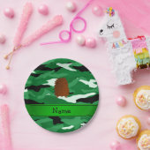 名前bigfoot パーソナライズされた green camouflage ペーパープレート (パーティー)