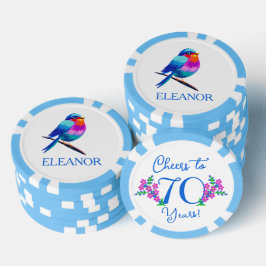名前birdie私忘れ花ではない70誕生日 ポーカーチップ