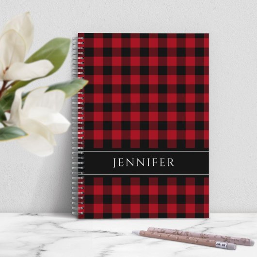 名前Blue & BlackチェックPlaid Ginghamパターンなし ノートブック