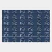 名前Blue PhD卒業パーティー ラッピングペーパーシート (正面3)