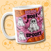 名前BOOを追加！オレンジ不気味とピンク、白幽霊 コーヒーマグカップ