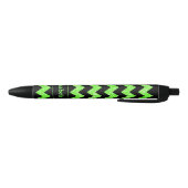 名前Bright Green Zig Zag on Black 黒ボールペン (ボトム)